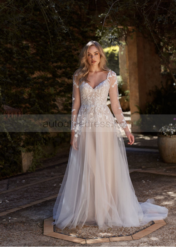 Ivory Lace Tulle Romantic Wedding Dress With Jacket